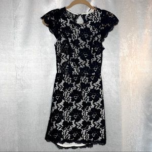Lace Illusion Black Dress- Size SM